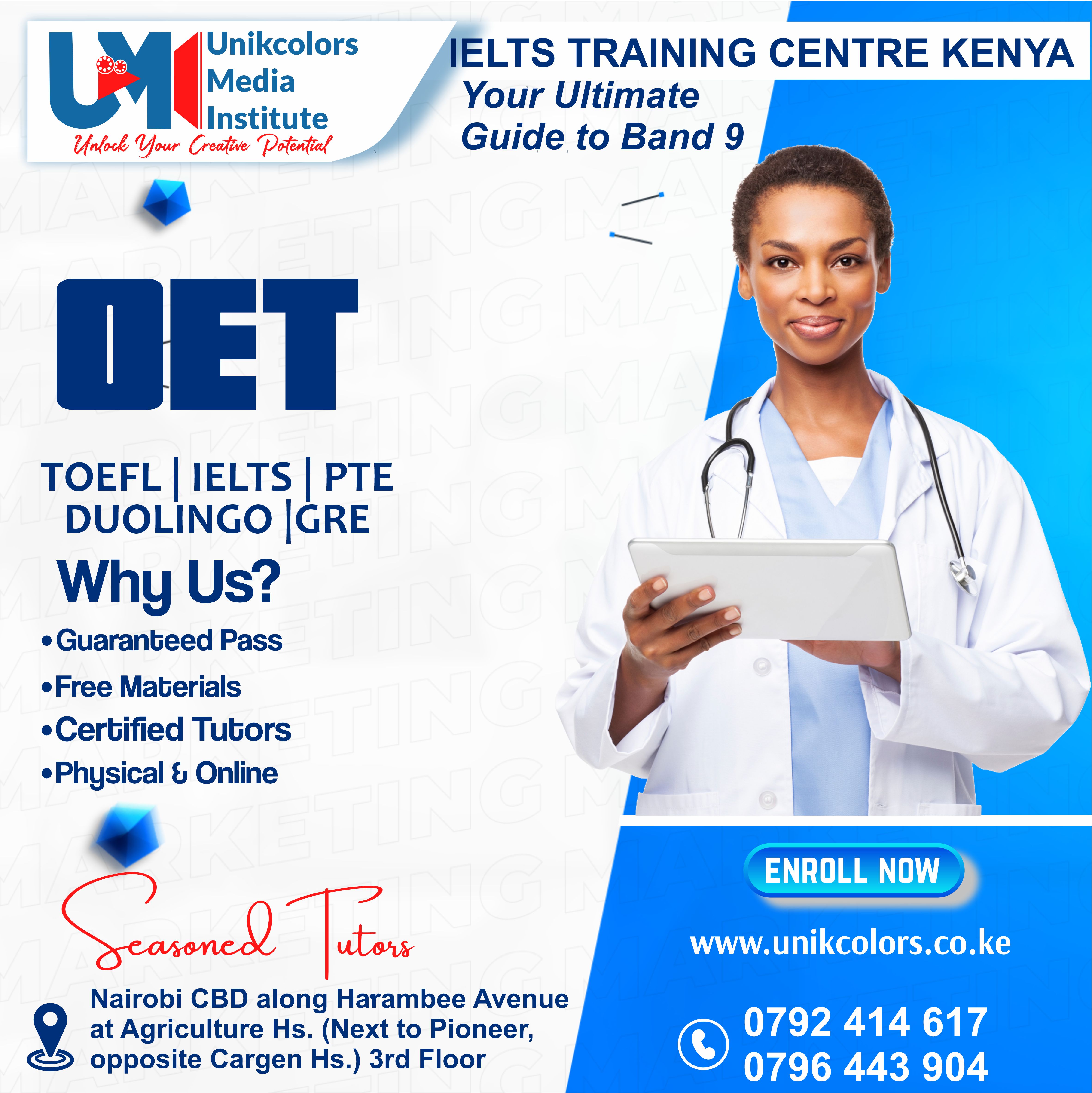 IELTS TRAINING CENTRE KENYA - IELTS PREPARATION | OET | TOEFL | PTE | GRE | DUOLINGO